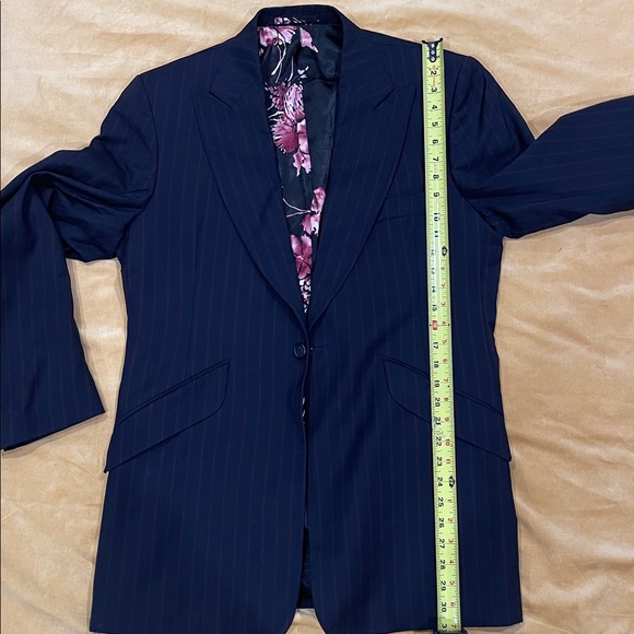 William Hunt SAVILE Row Men's Navy Pinstripe Blazer